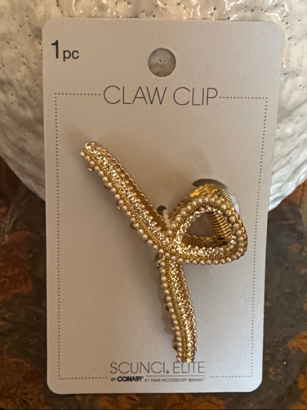 scunci Gold Decorative Beaded Hair Claw